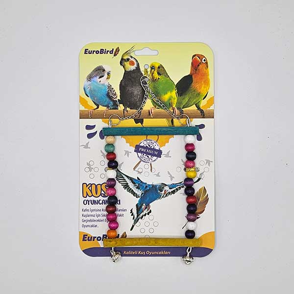 EuroBird Kuş Oyuncağı Boncuklu Dikdörtgen Salıncak