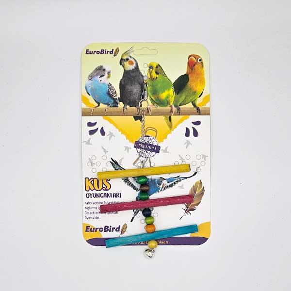 EuroBird Kuş Oyuncağı Renkli Üçlü Tahta Merdiven