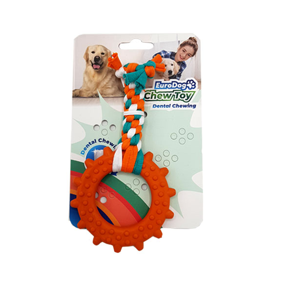 EuroDog Pls.Halka Diş Kaşıma 14,5cm (Tur-Yeş-Bey)