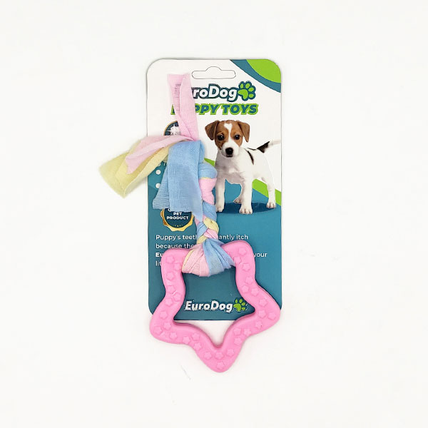 EuroDog Puppy Toys Pembe Beşgen Diş Kaşıma Oyuncağı