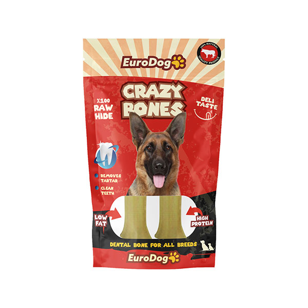 EuroGold Dog Snack Love Crazy Bone Pres Kemik 13 cm 2 Li