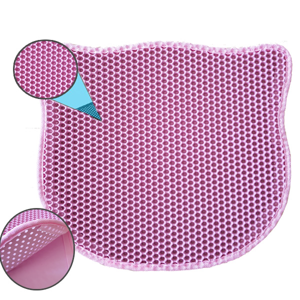Kedi Şekilli Elekli Kum Toplama Paspası Pembe 58x67cm