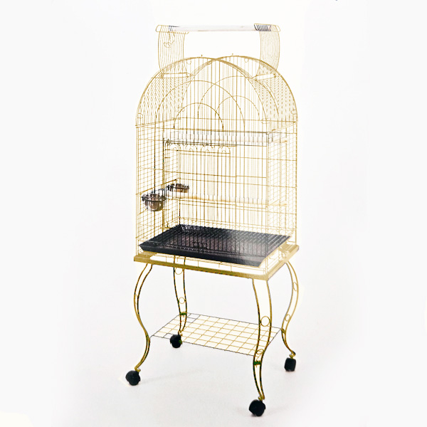 Sehpalı Papağan Kafesi Gold (63 x 44 x 137)