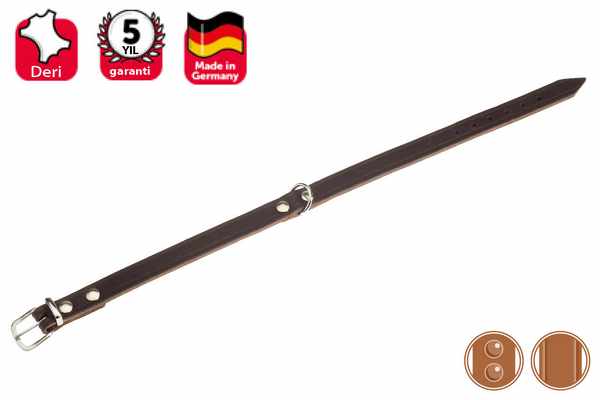 Karlıe Deri Boyun Tasma Perçinli 24 Cm Kahverengi