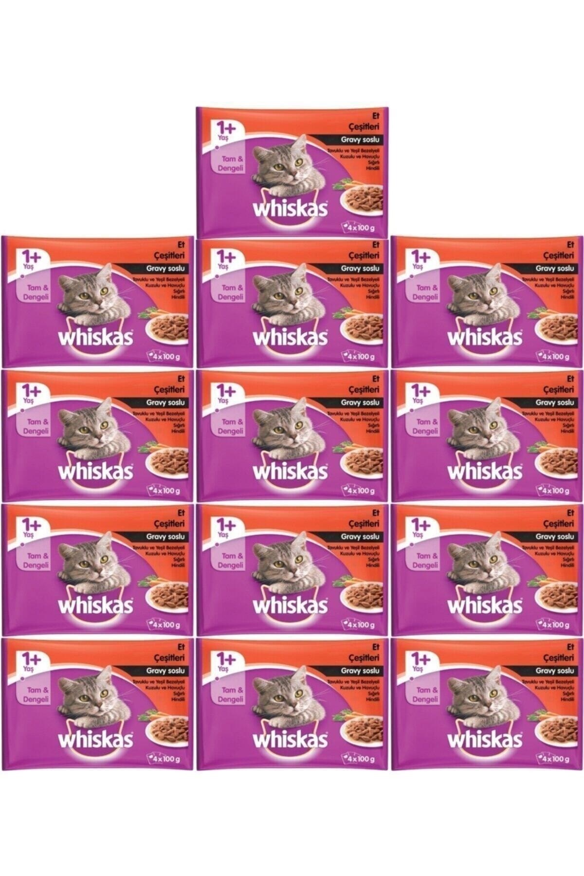 Yaş Kedi Maması Etli Seçenekler Multi 4x100 gr - 13 Adet