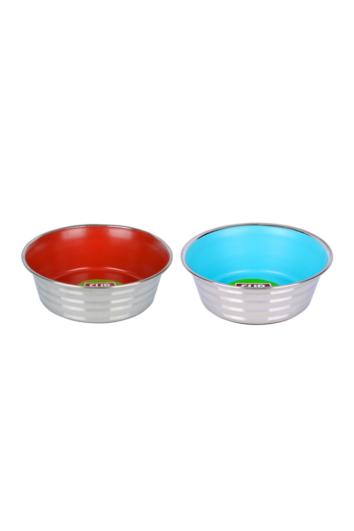 Kedi Şeritli Çelik Mama Kabı 8 Oz. KE-3202S