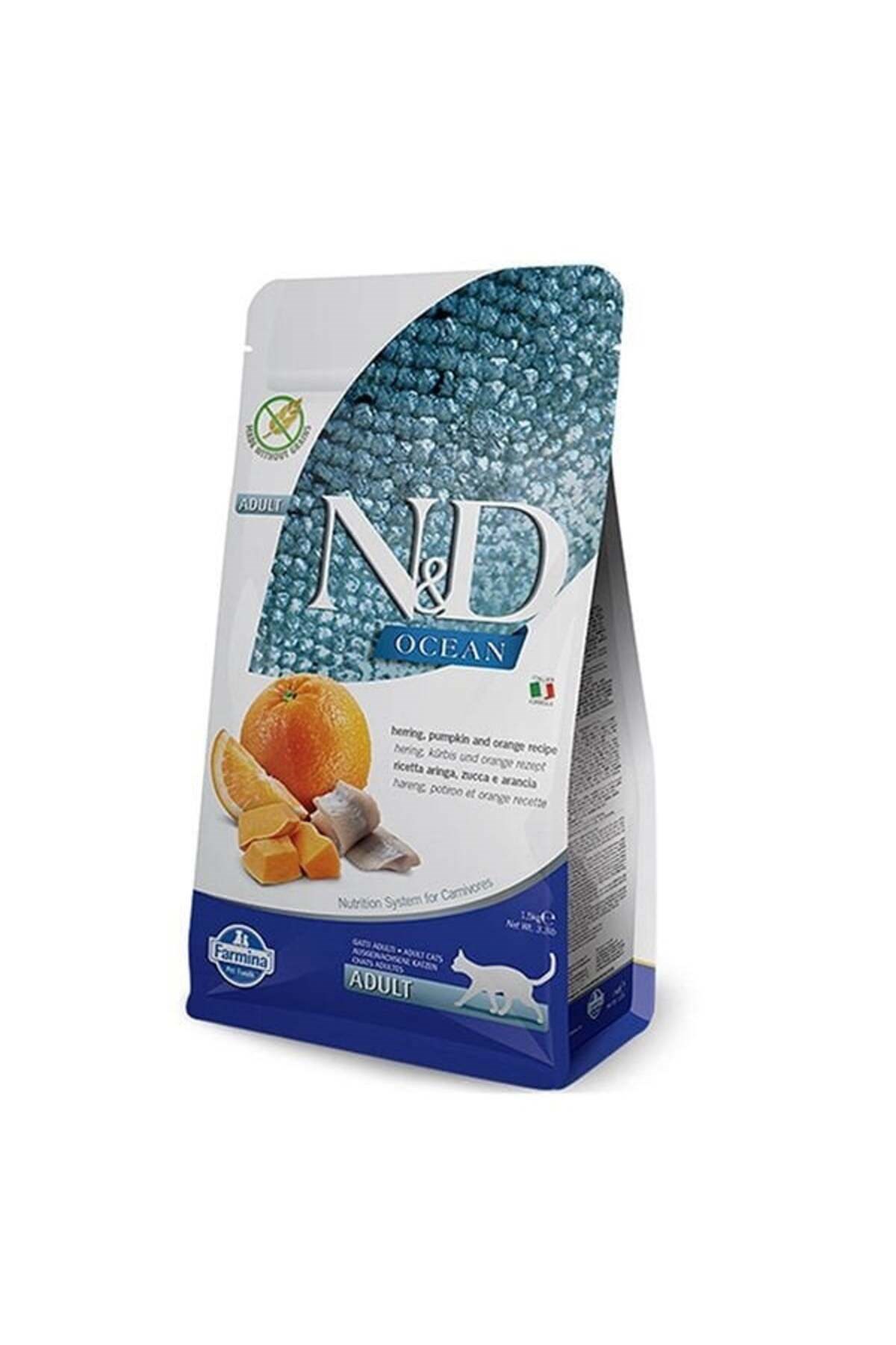 N & D Ocean Tahılsız Ringa Balığı, Balkabağı Ve Portakal Yetişkin Kedi Maması 5 Kg