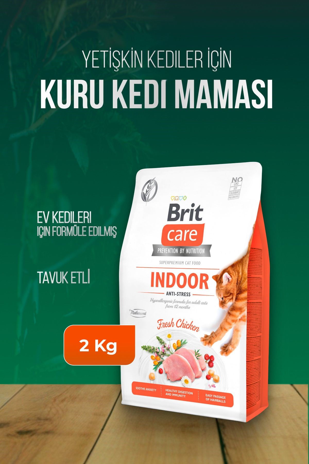 Care Tahılsız Indoor Anti Stres Tavuklu Kedi Maması 2 Kg