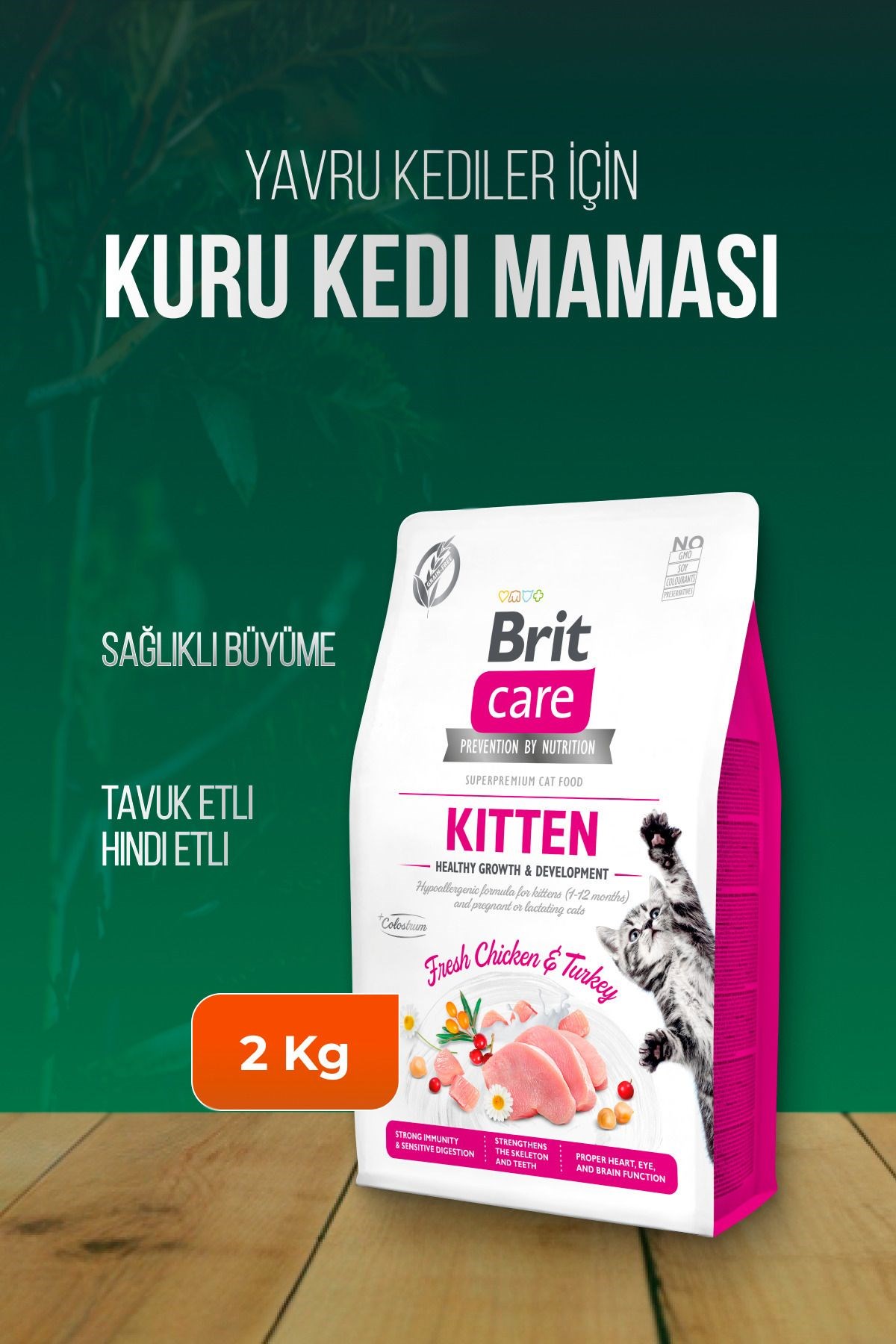 Healthy Growth Tahılsız Tavuklu Hindili Yavru Kedi Maması 2 Kg