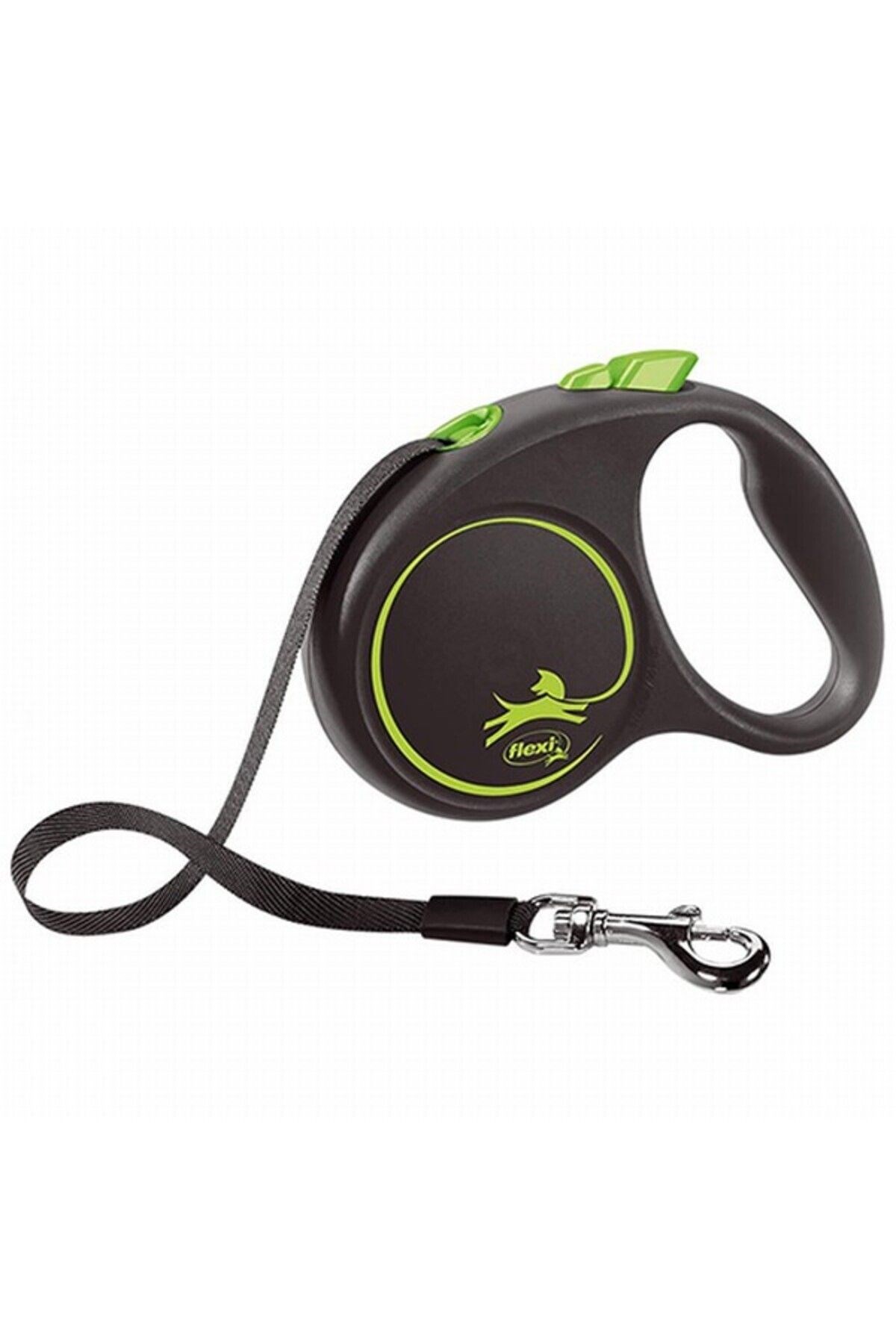 Black Design Otomatik Şerit Köpek Gezdire Tasması Large 5 Mt Yeşil