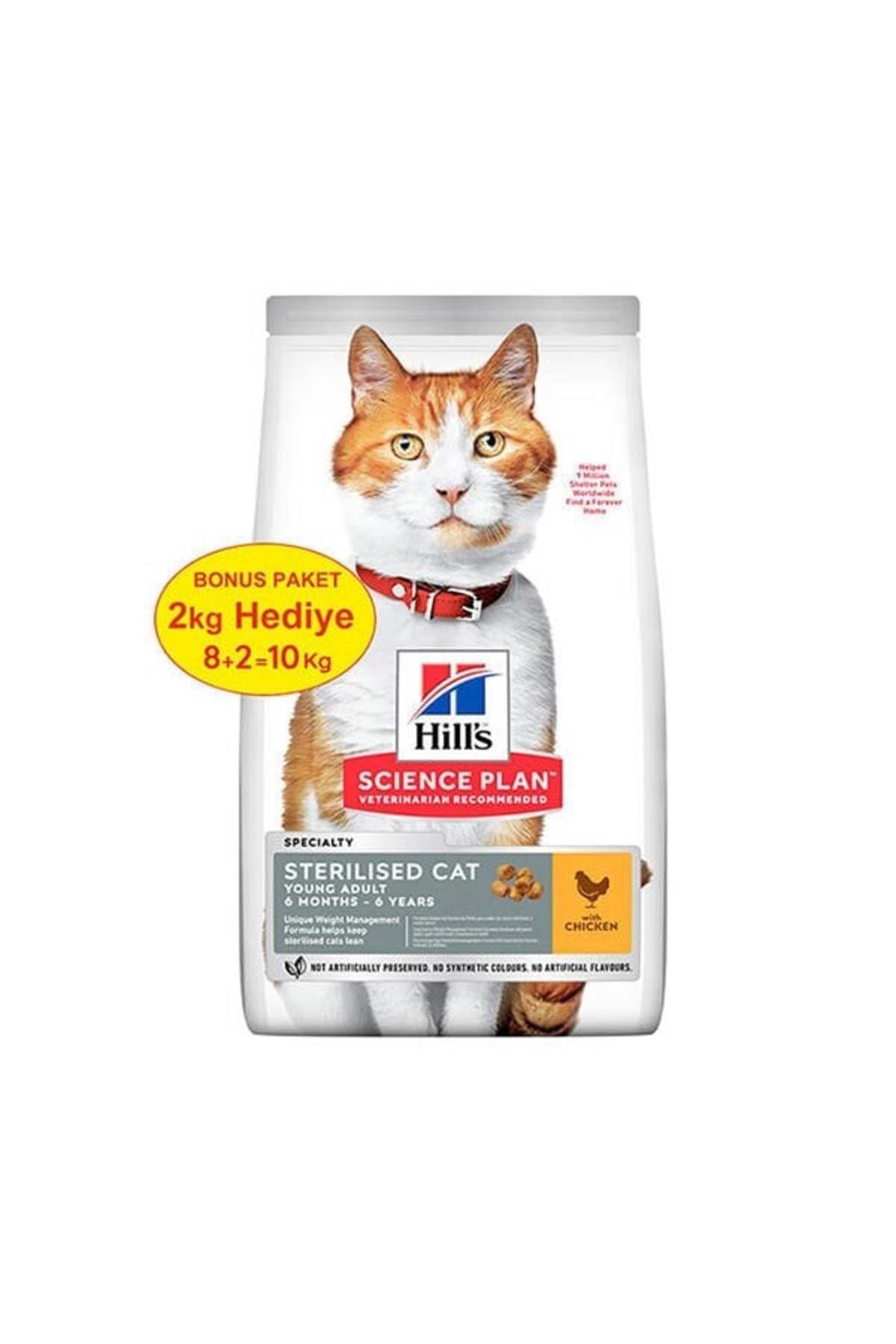 Young Sterilised Tavuklu Kısırlaştırılmış Kedi Maması 8+2 Kg