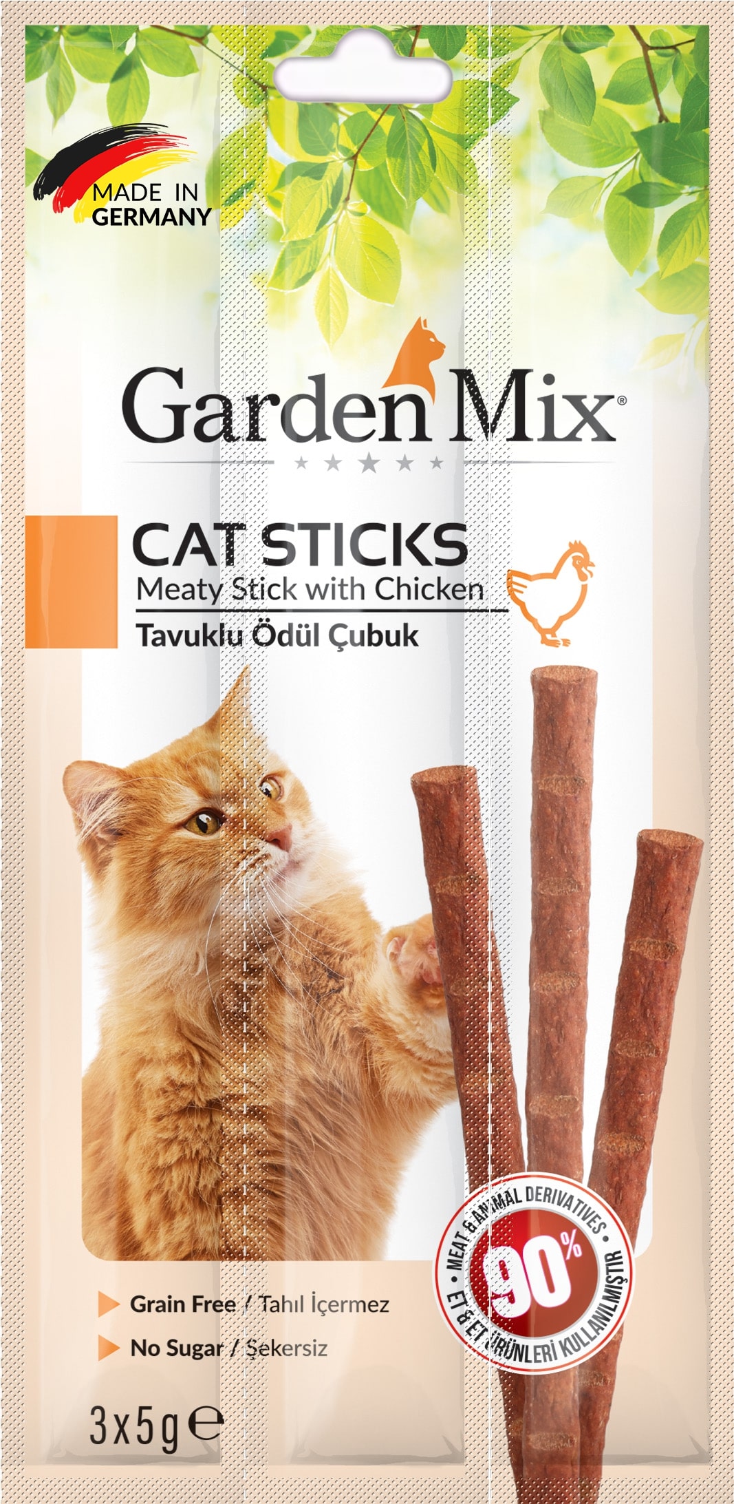 Gardenmix Tavuklu Kedi Stick Ödül 3*5g 50‘li