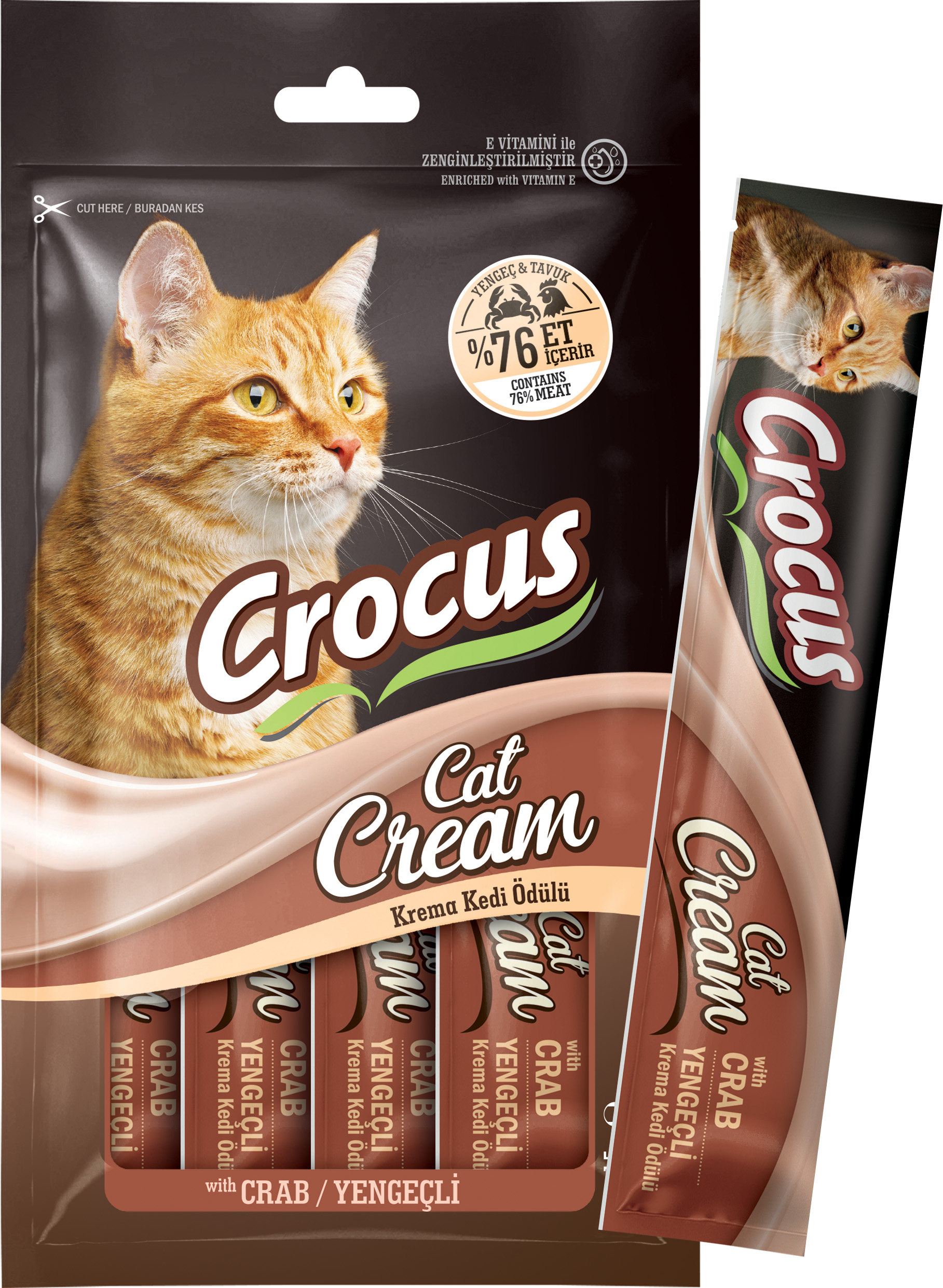 Crocus Yengeçli Krema Kedi Ödülü 4x15gr