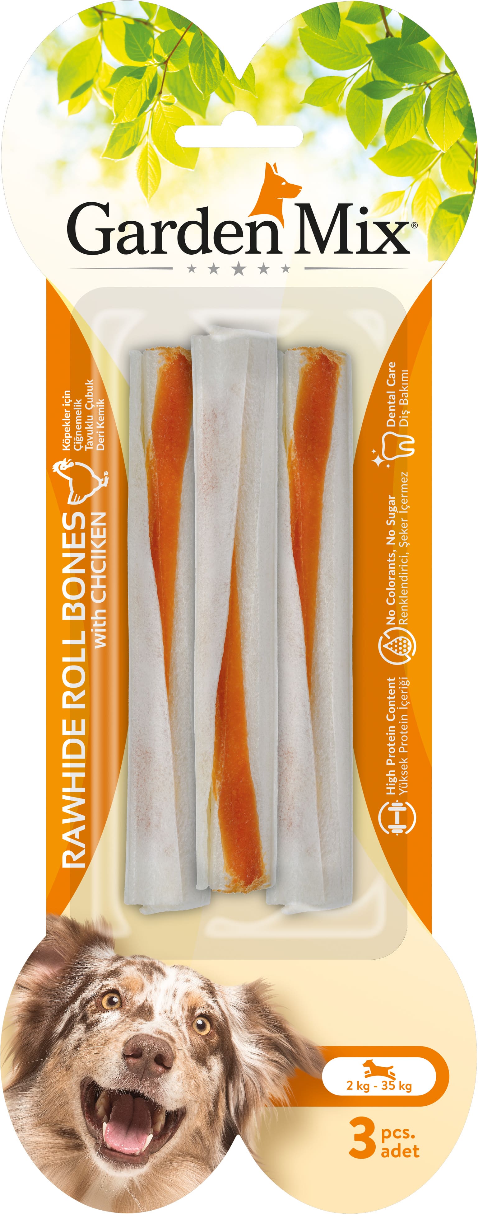 Garden Mıx Tavuklu Çubuk Kemik 3'lü 15 Cm