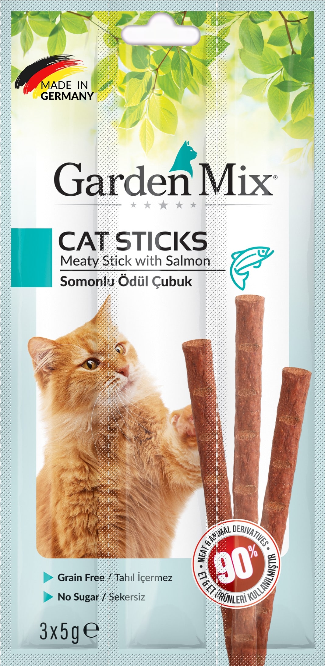 Gardenmix Somonlu Kedi Stick Ödül 3*5g 50‘li