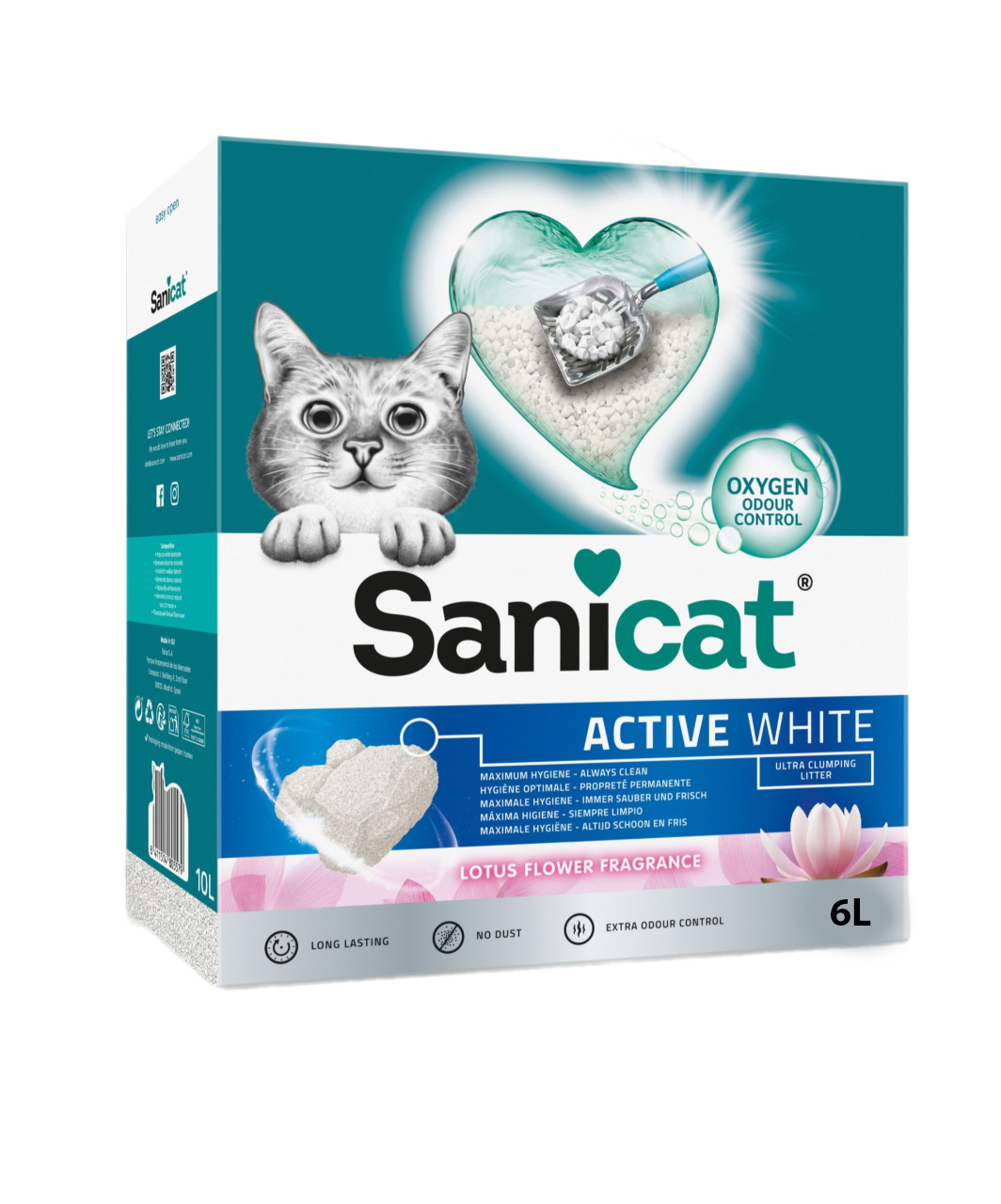 Sanicat Active White Lotus Çiçeği Kedi Kumu 6 L