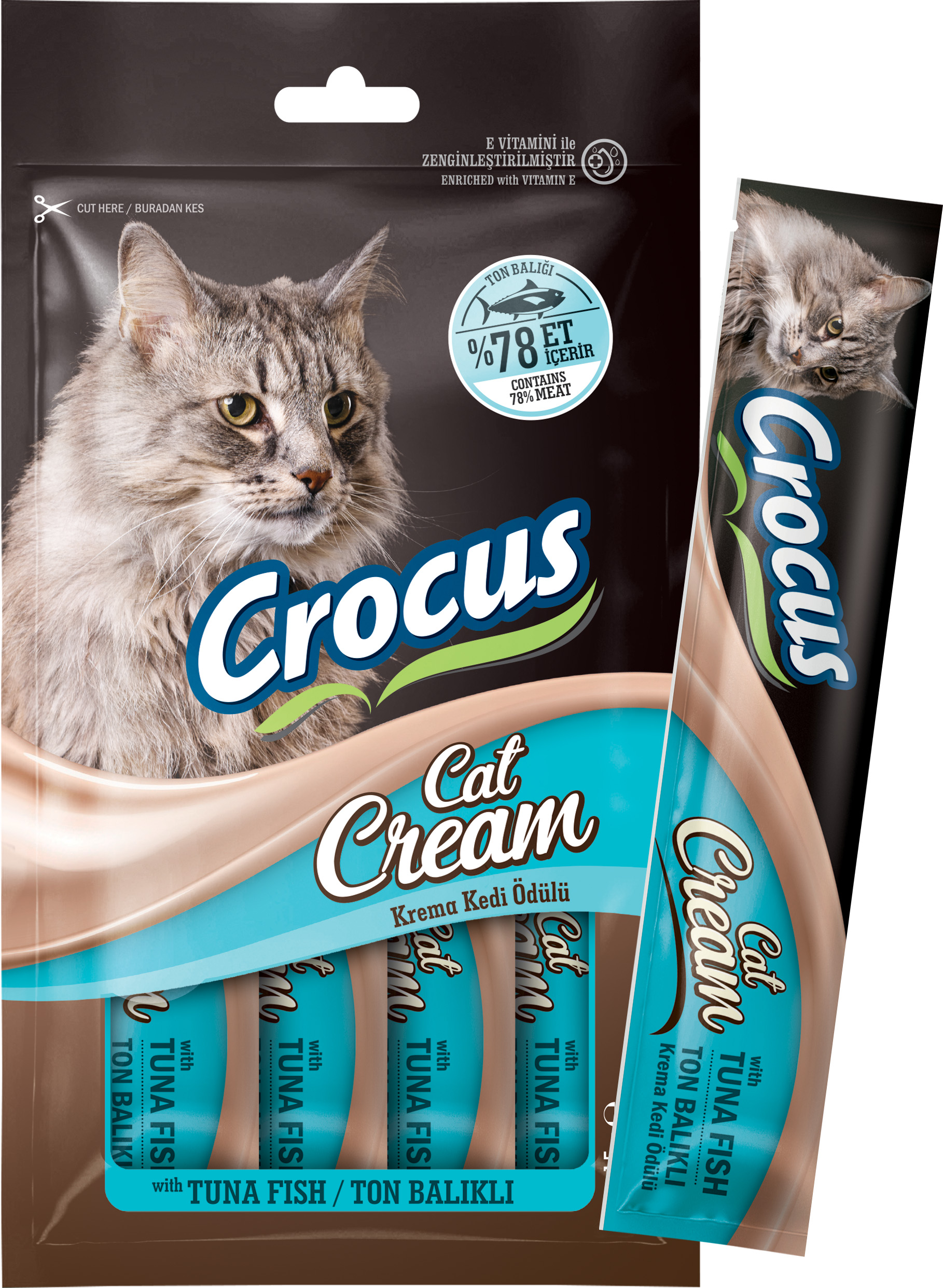 Crocus Ton Balıklı Krema Kedi Ödülü 4x15g