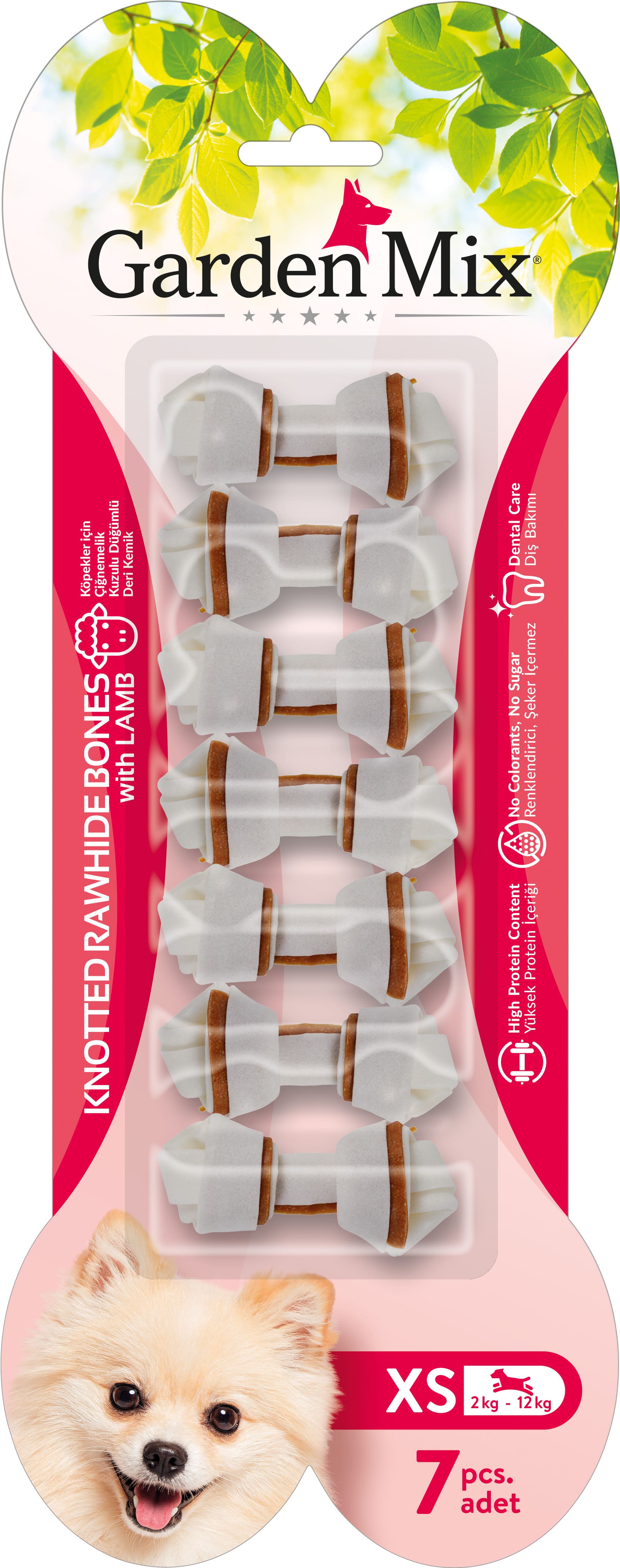 Garden Mıx Kuzulu Düğümlü Kemik 7'li Xs 6.3 Cm