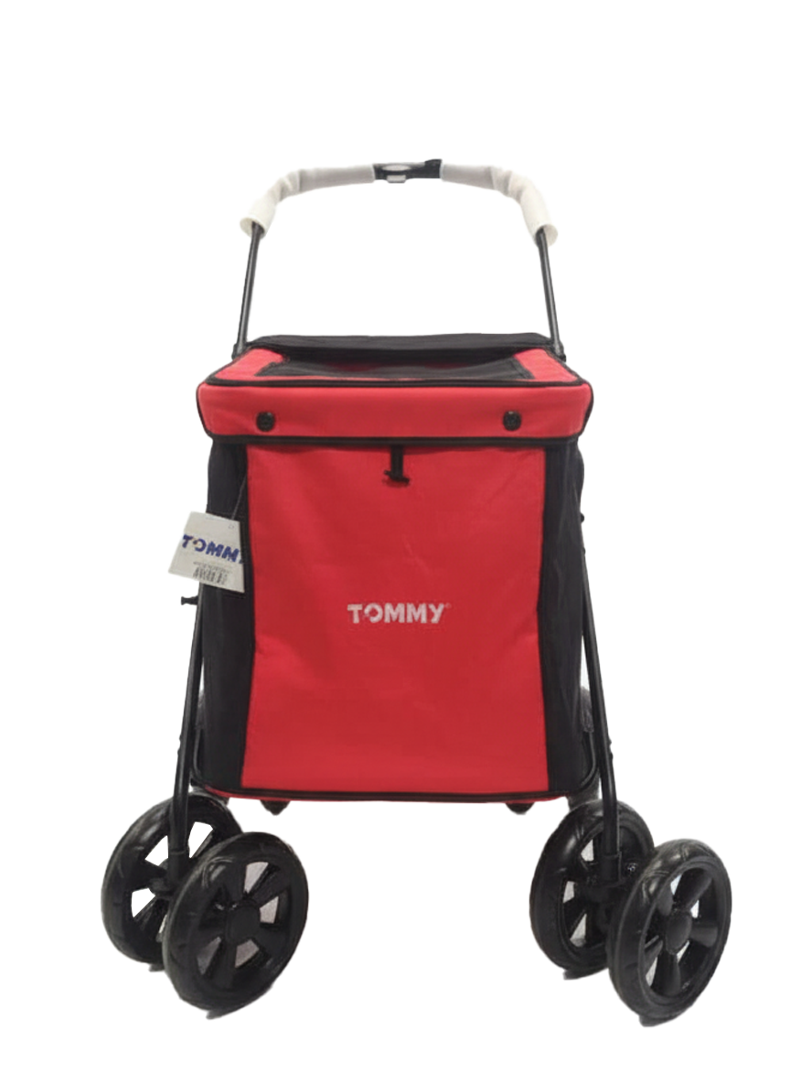 Tommy Evcil Hayvan Arabası Gri Kırmızı 102*62*105c Max 40kg
