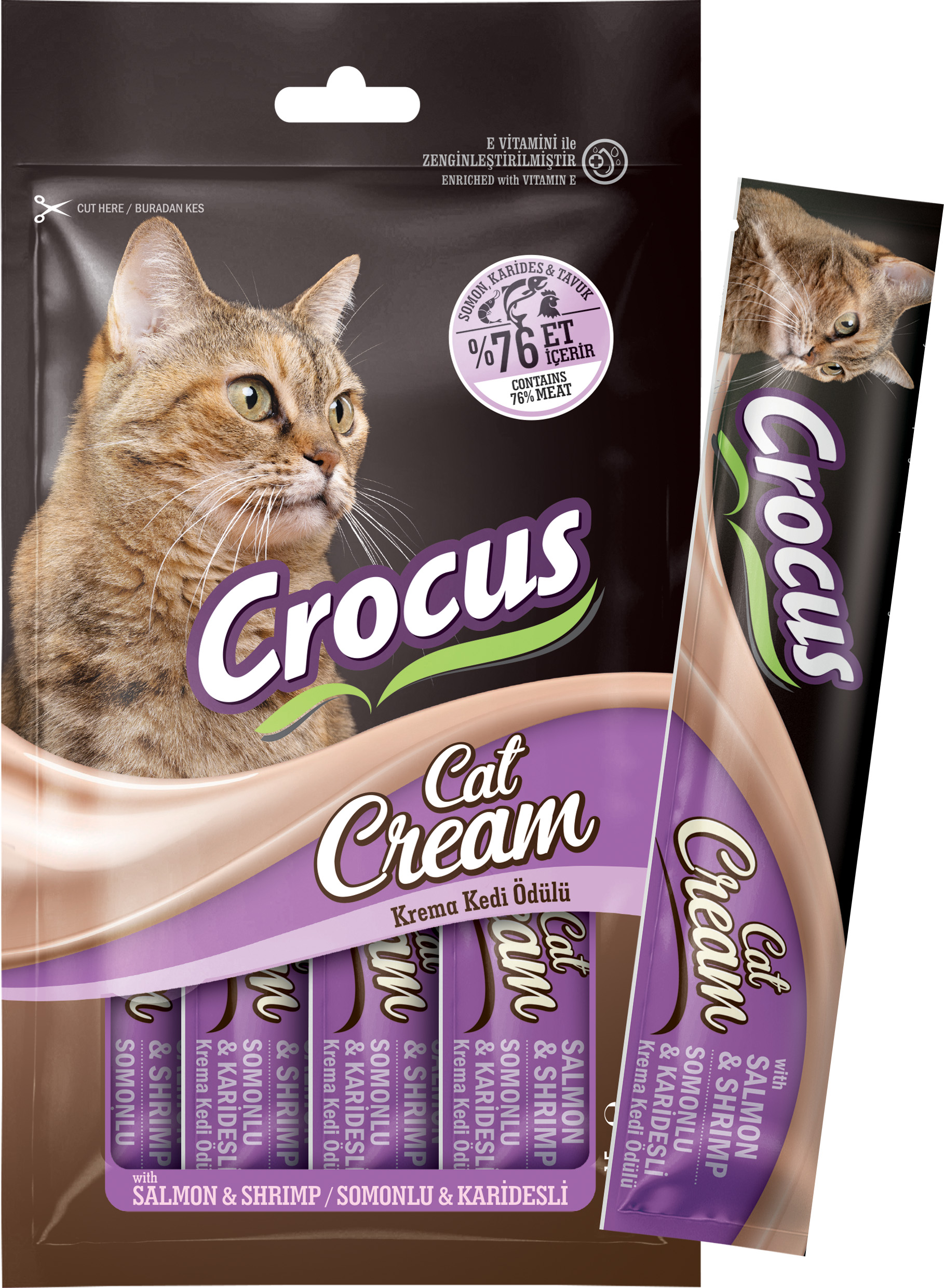 Crocus Somonlu Ve Karidesli Krema Kedi Ödülü 4x15g