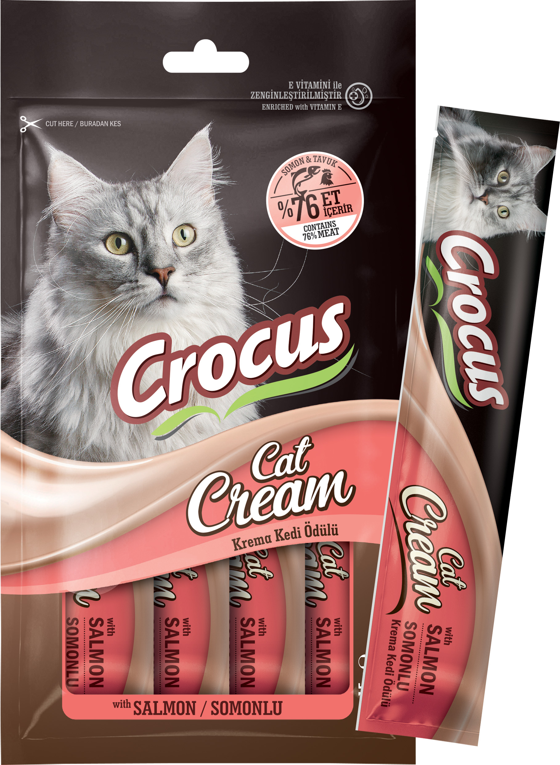 Crocus Somonlu Krema Kedi Ödülü 4x15g