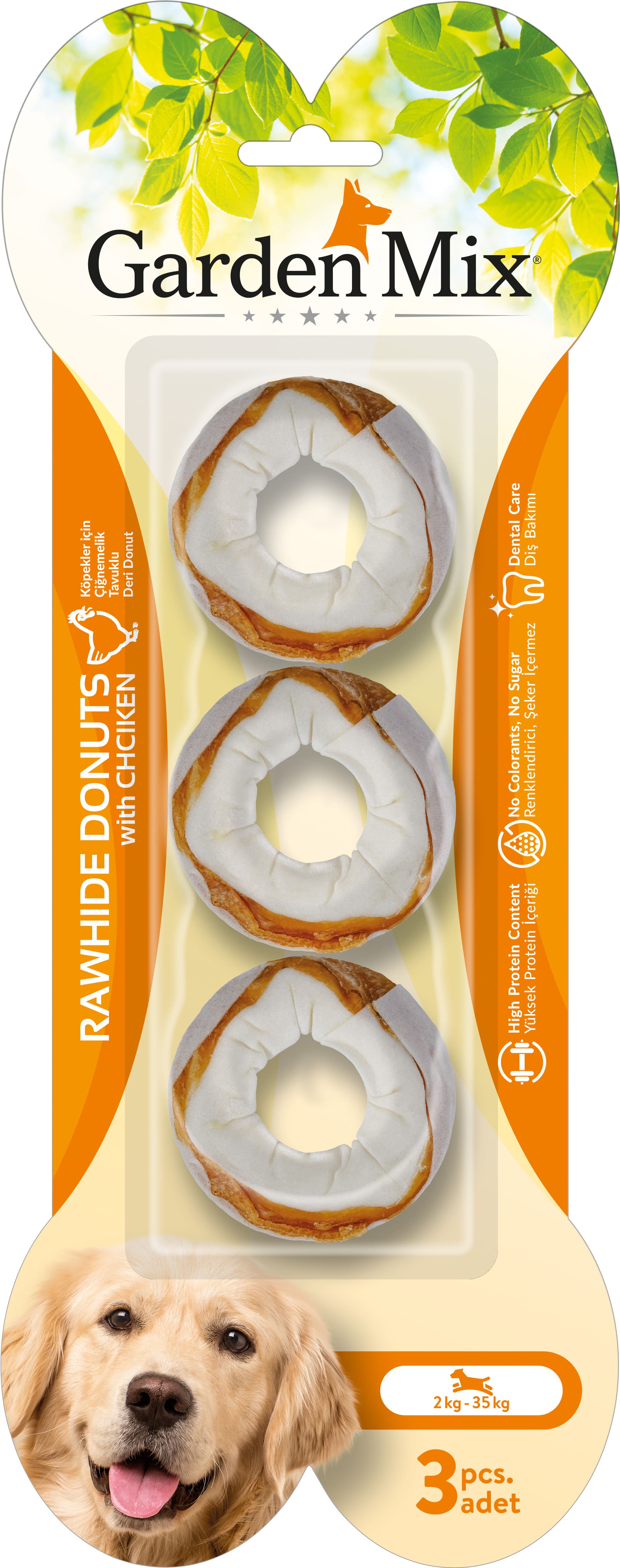 Garden Mıx Tavuklu Donut Kemik 3'lü 6.3 Cm