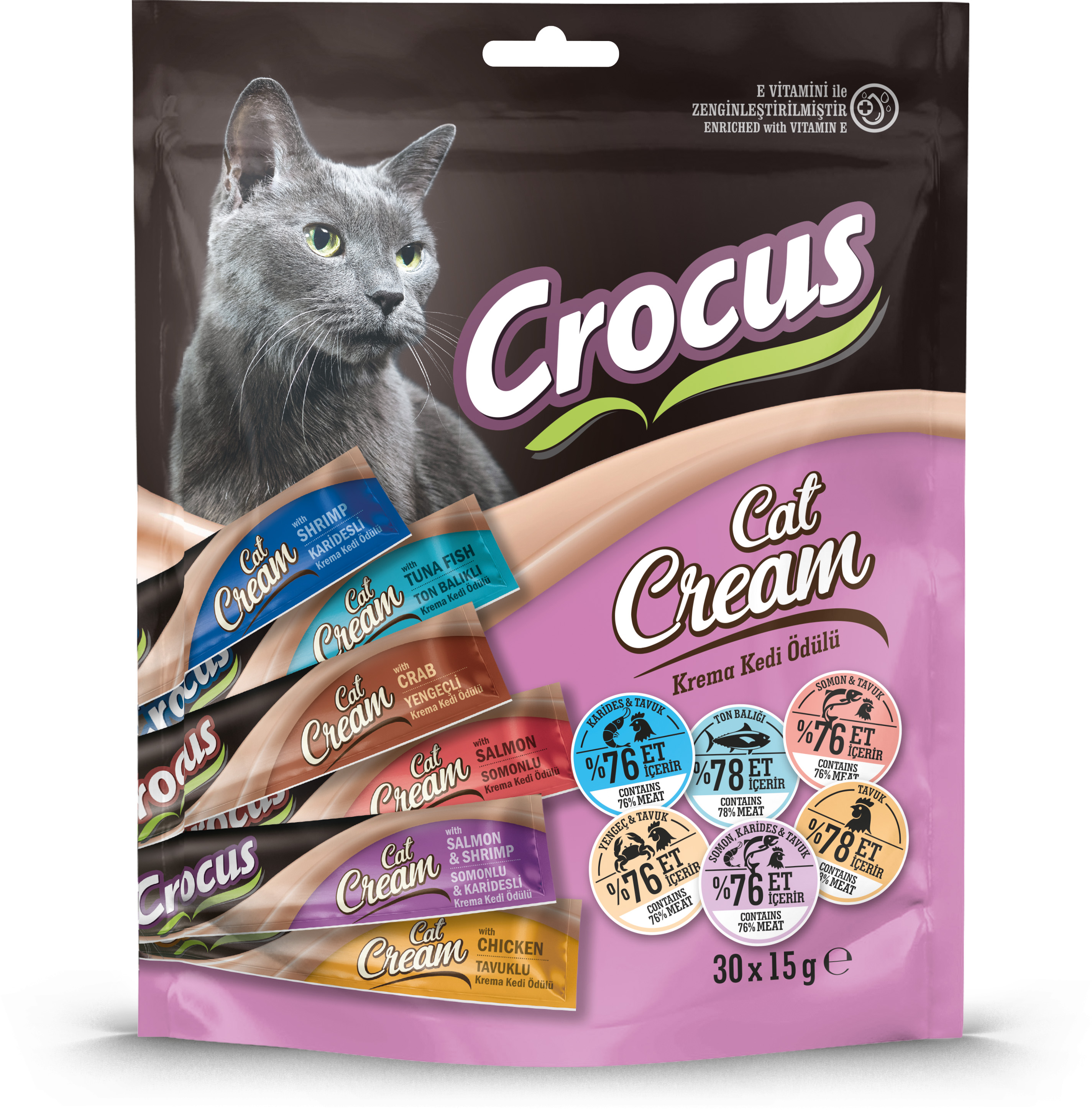 Crocus Multıpack 6 Çeşit Krema Kedi Ödülü 30x15gr